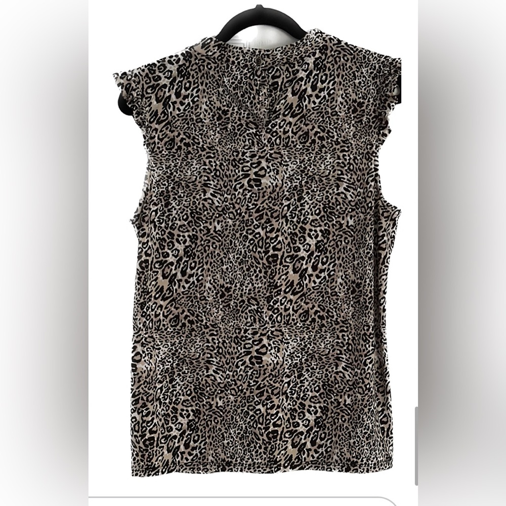 Adrianna Papell Sleeveless Ruffle Neck Blouse - Picture 2 of 3